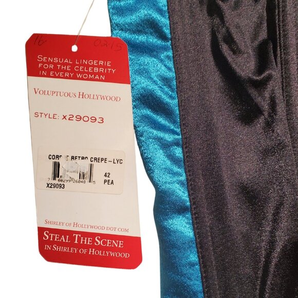 Bustier Corset – Blue w/ Black Lace, Size 42 NWT - Picture 6 of 8